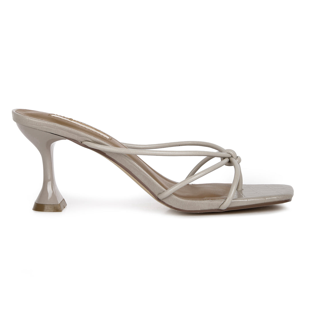 knotted strap mid heel sandals#color_taupe