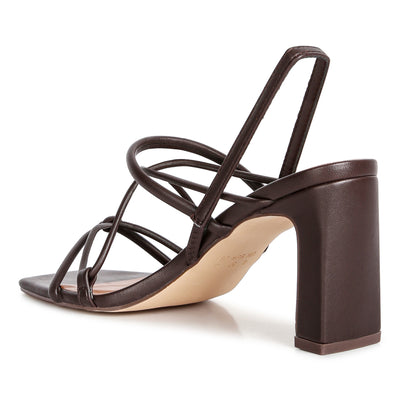 two strings slingback mid heel block sandals#color_brown
