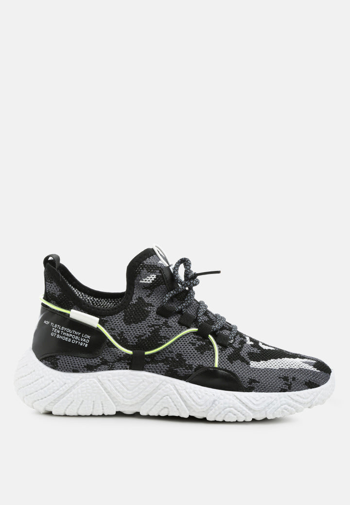 Men's Camouflage Knitted Lace-Up Running Trainers