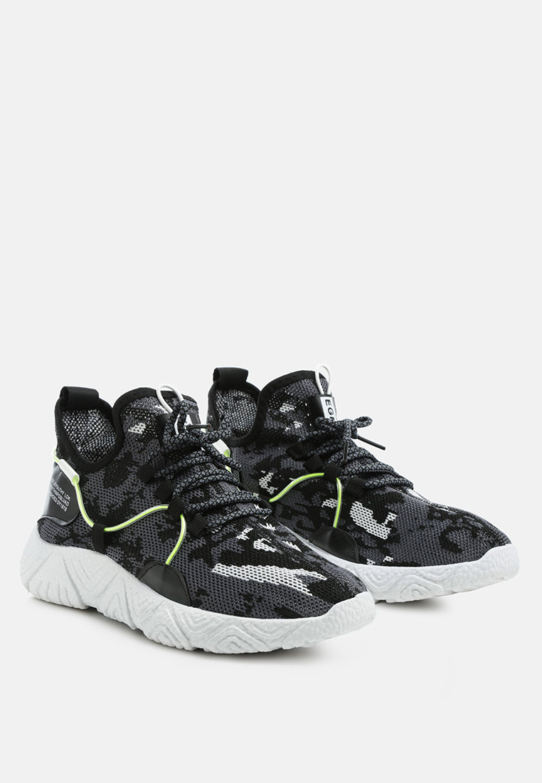 Men's Camouflage Knitted Lace-Up Running Trainers