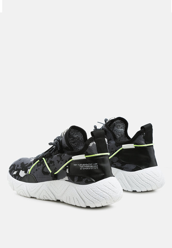 Men's Camouflage Knitted Lace-Up Running Trainers