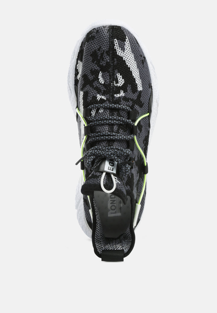 Men's Camouflage Knitted Lace-Up Running Trainers
