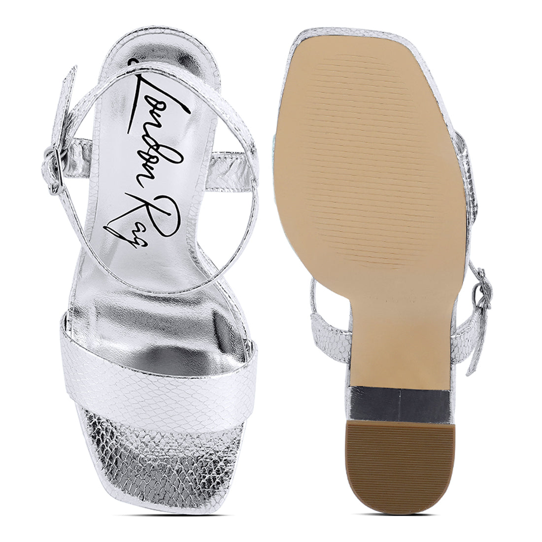 high block heel sandal#color_silver
