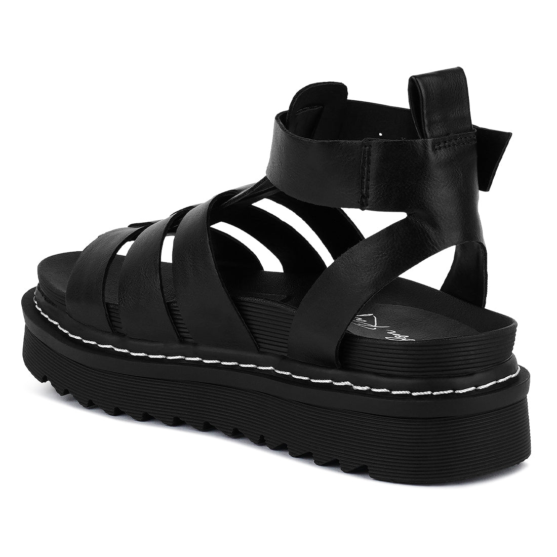 Black Vega Platform Gladiator Sandals