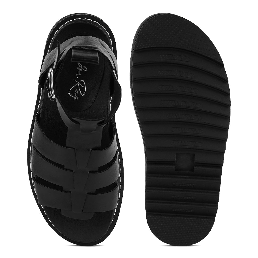 Black Vega Platform Gladiator Sandals