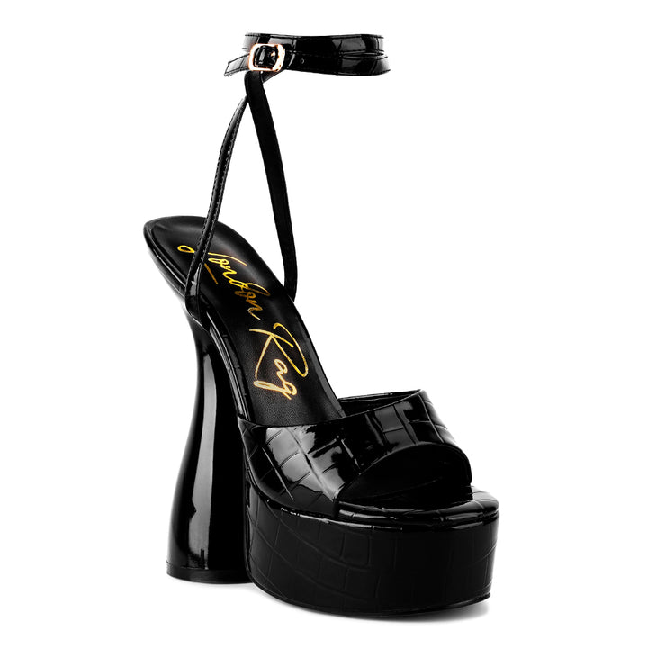 Black Ultra High Platform Sandals