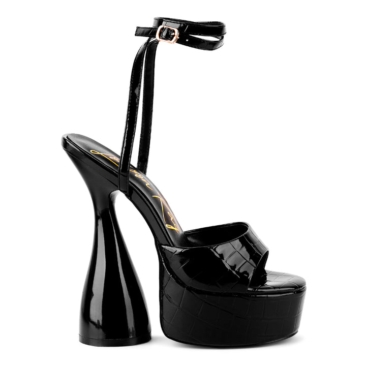 Black Ultra High Platform Sandals