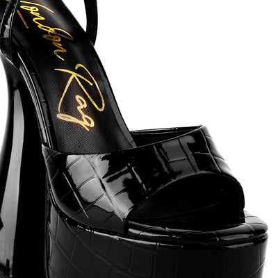 Black Ultra High Platform Sandals
