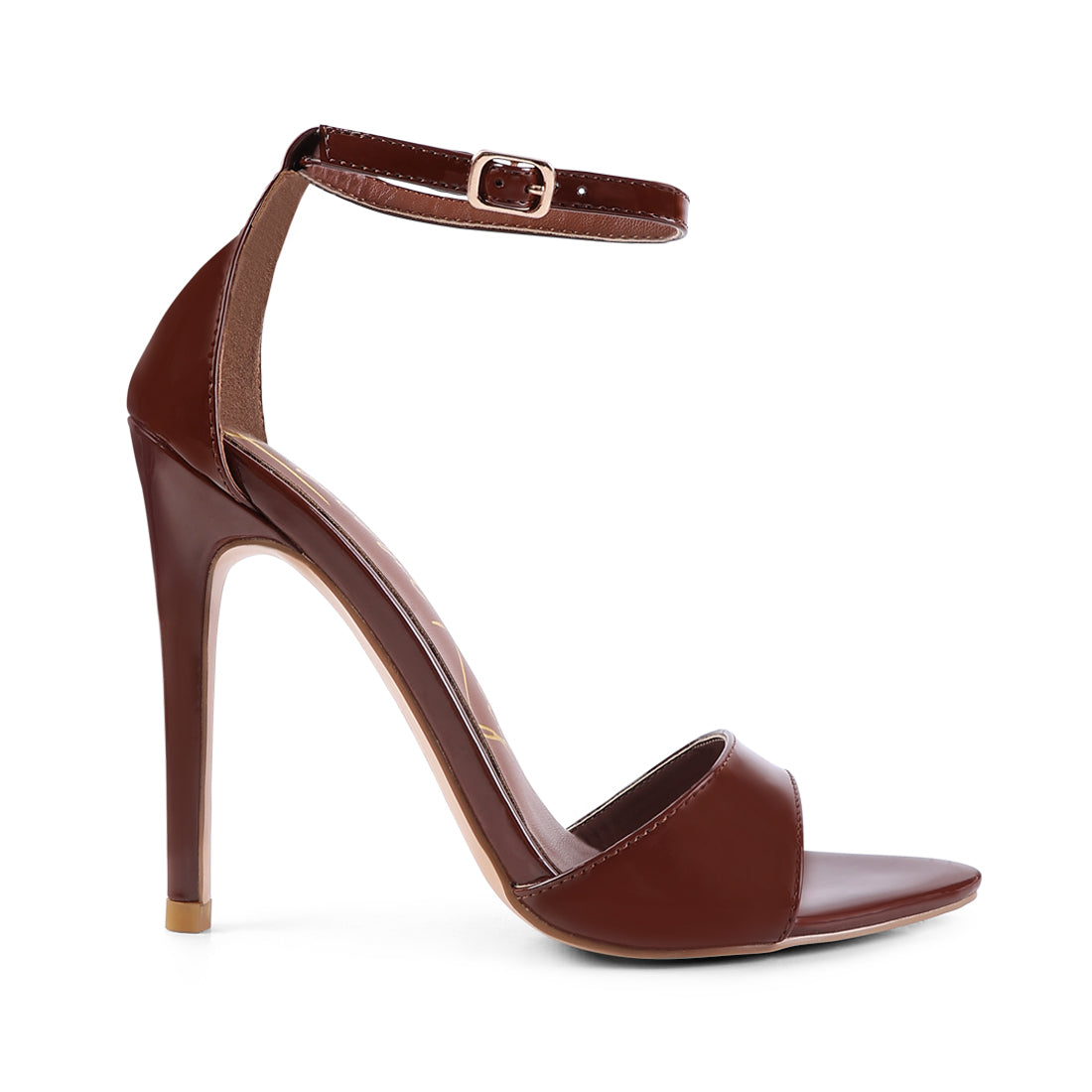 Brown Ankle Strap High Heeled Sandals