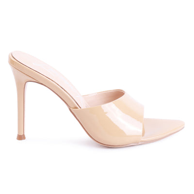 patent pu high heel sandals#color_beige