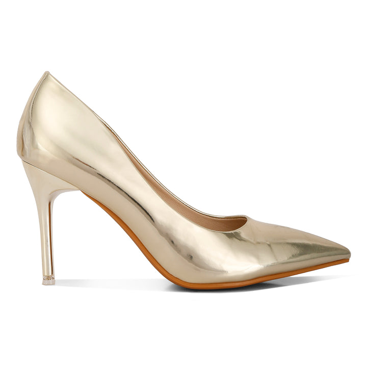 Poudre Metallic Pointed Stilettos in Gold