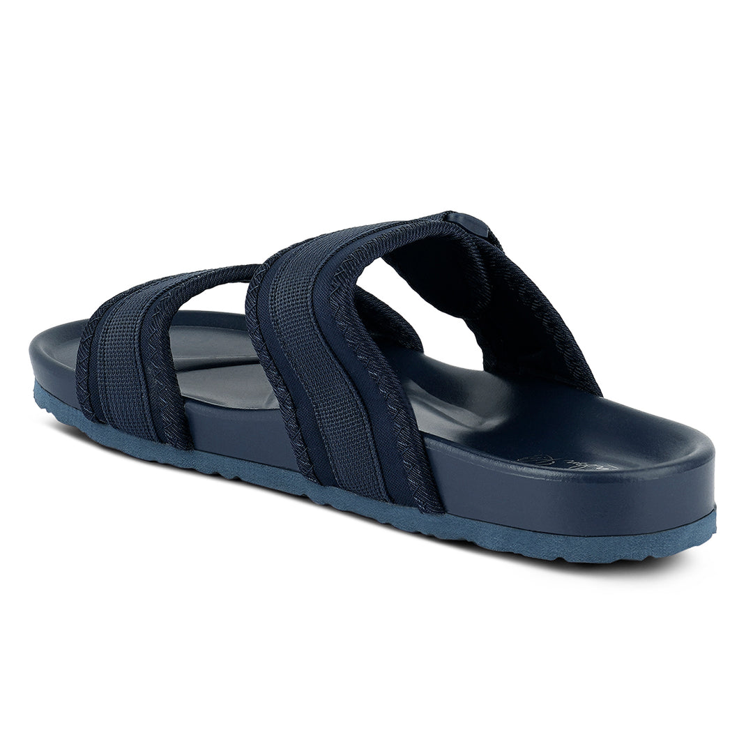 Blue Nautic Casual Platforms Slides