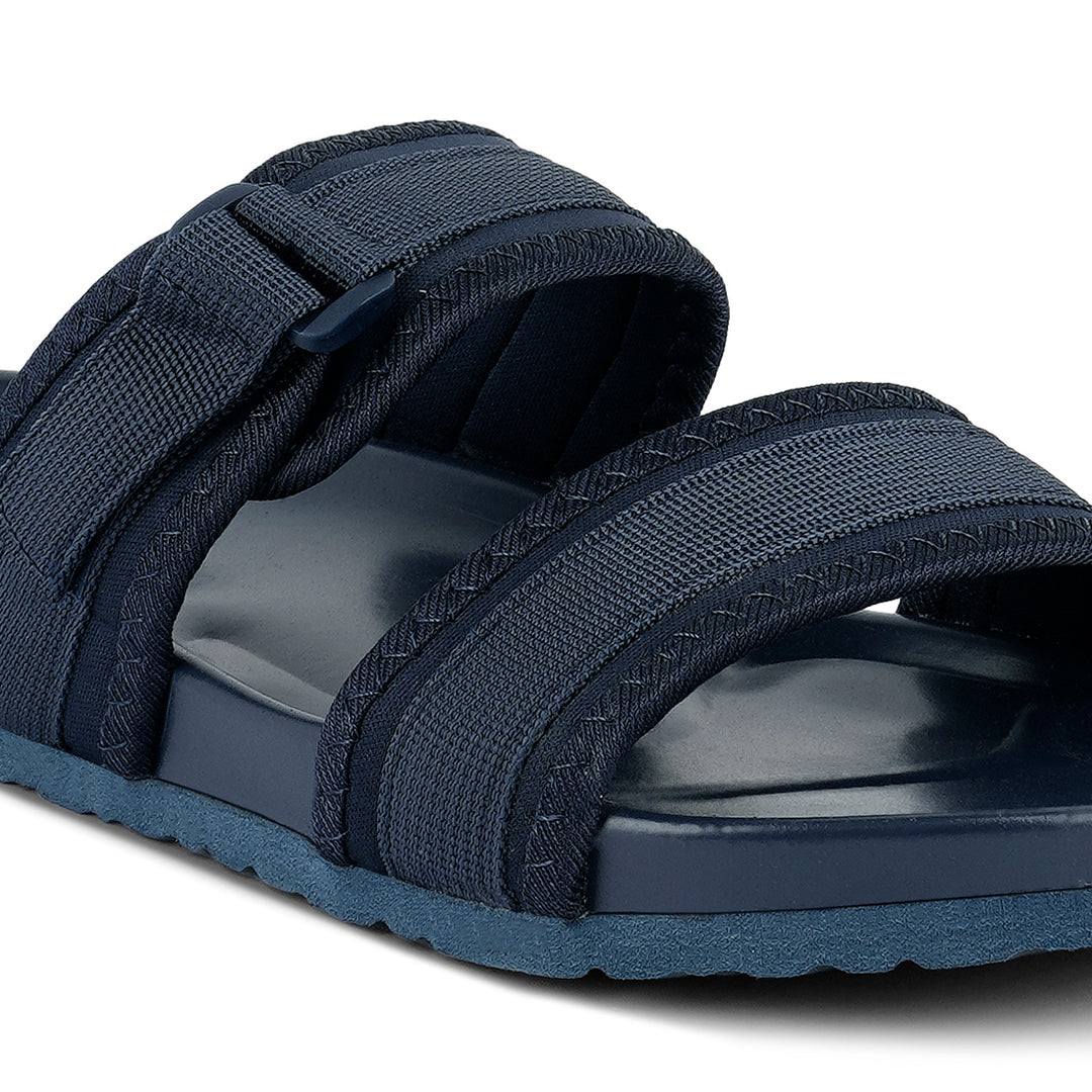 Blue Nautic Casual Platforms Slides