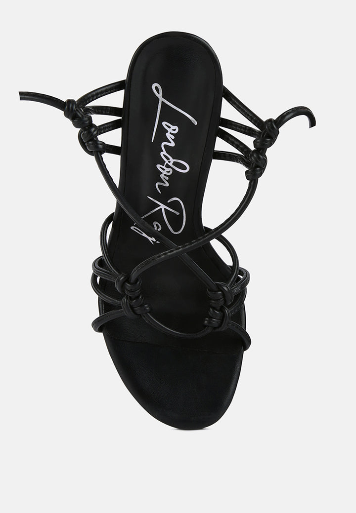 women lace up high heeled sandal#color_black