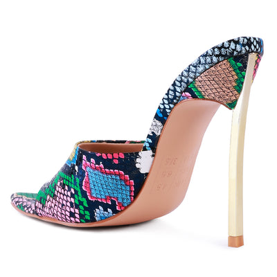 Bottoms Up Pointed High Heel Sandal in Multicolor