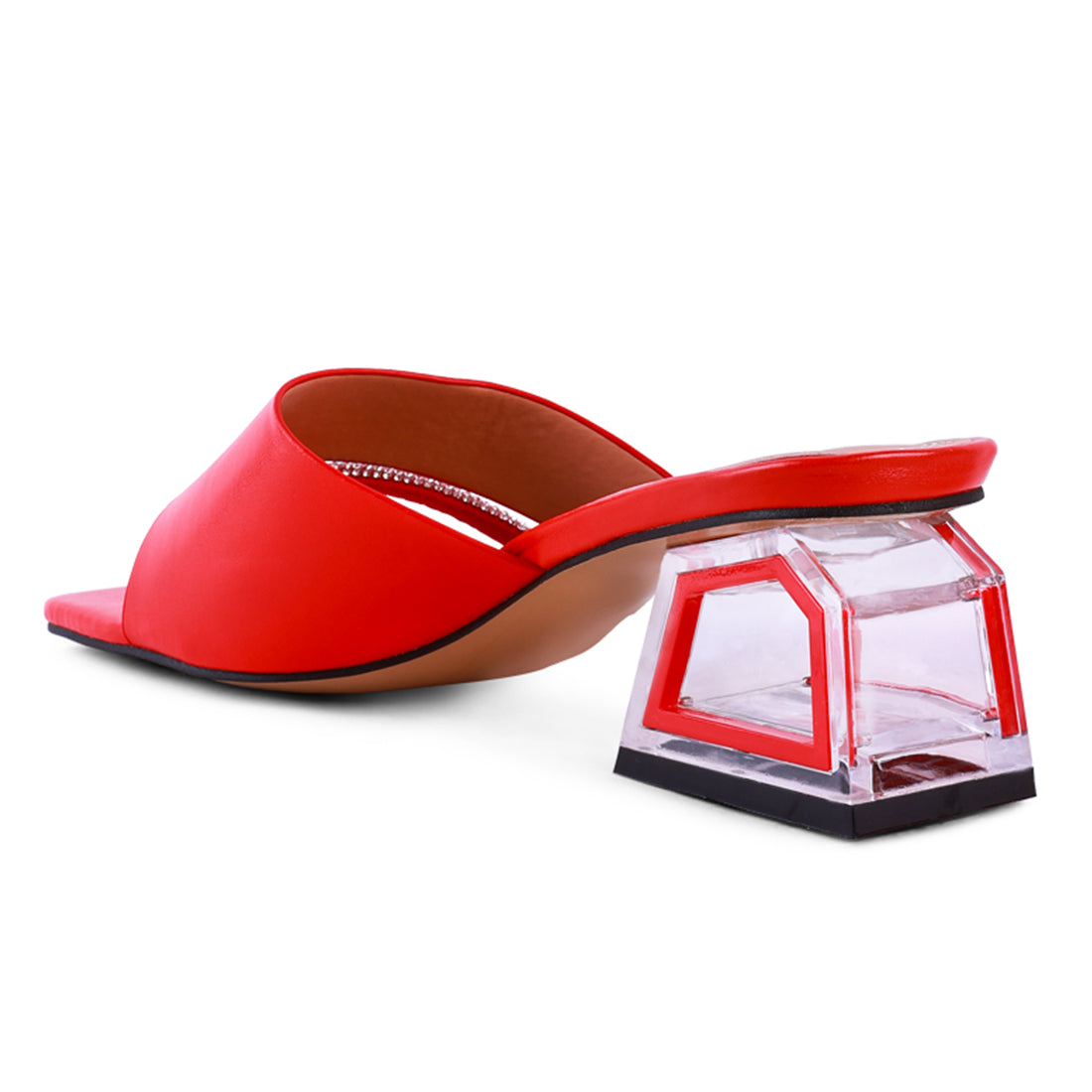 Red Minimal Low Heel Sandals