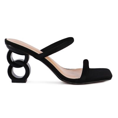 Heel Slide Sandals in Black