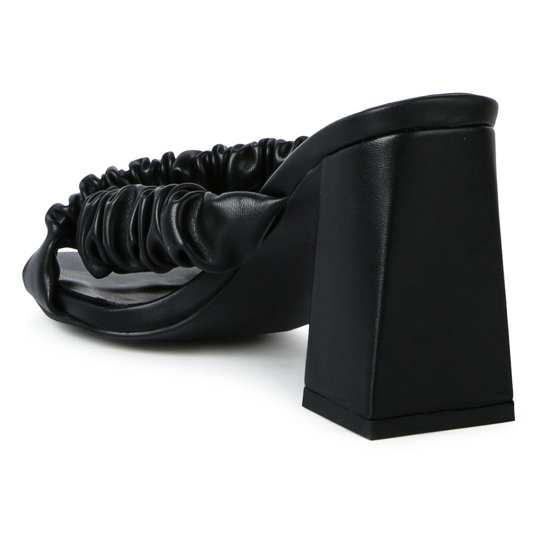 Strap Block Sandals in Black