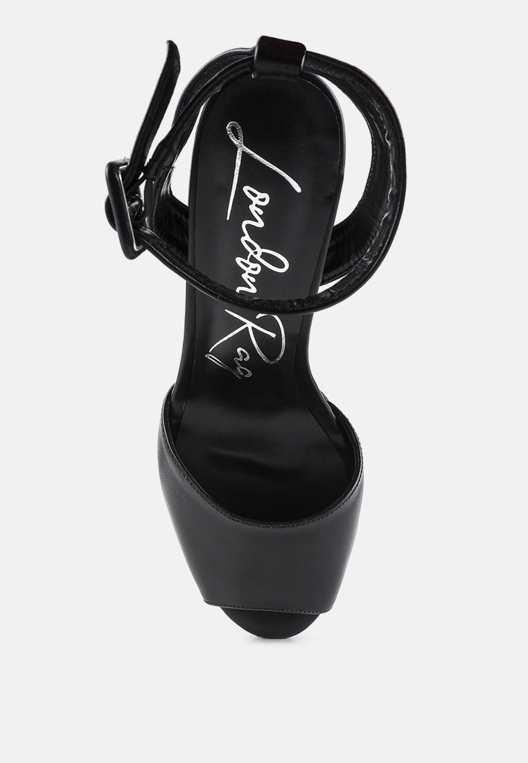 women peep-toe high platform block sandals#color_black