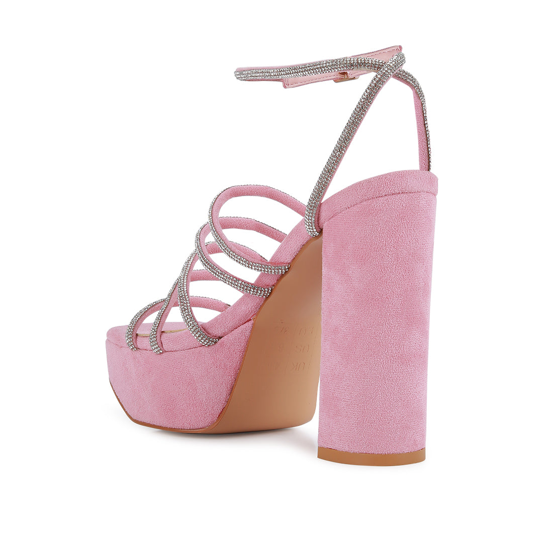 Pink High Block Heeled Sandals
