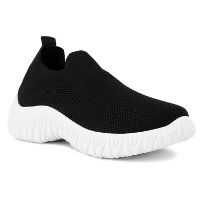 Black Fair Play Knitted Chunky Running Sneakers
