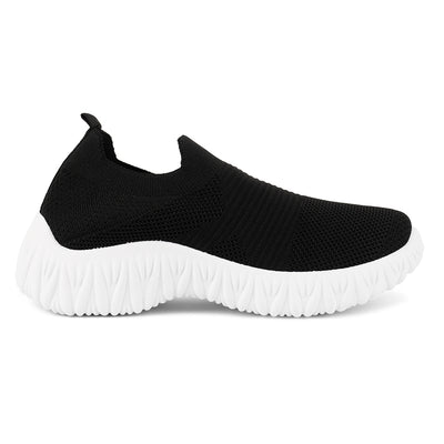 Black Fair Play Knitted Chunky Running Sneakers
