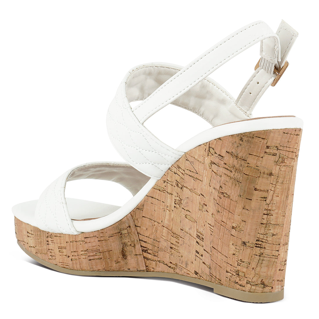 Buy Latest White Quilted High Wedge Heel Sandals In India Londonrag.In