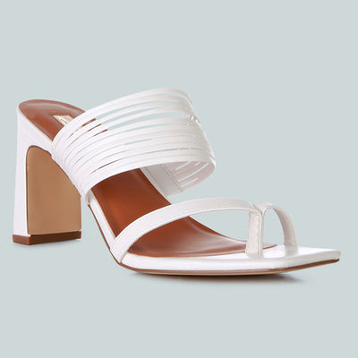 mid block heel sandals#color_white