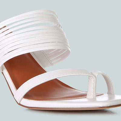 mid block heel sandals#color_white