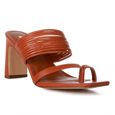 mid block heel sandals#color_tan