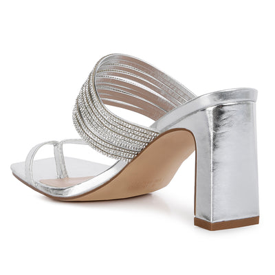 mid block heel sandals#color_silver