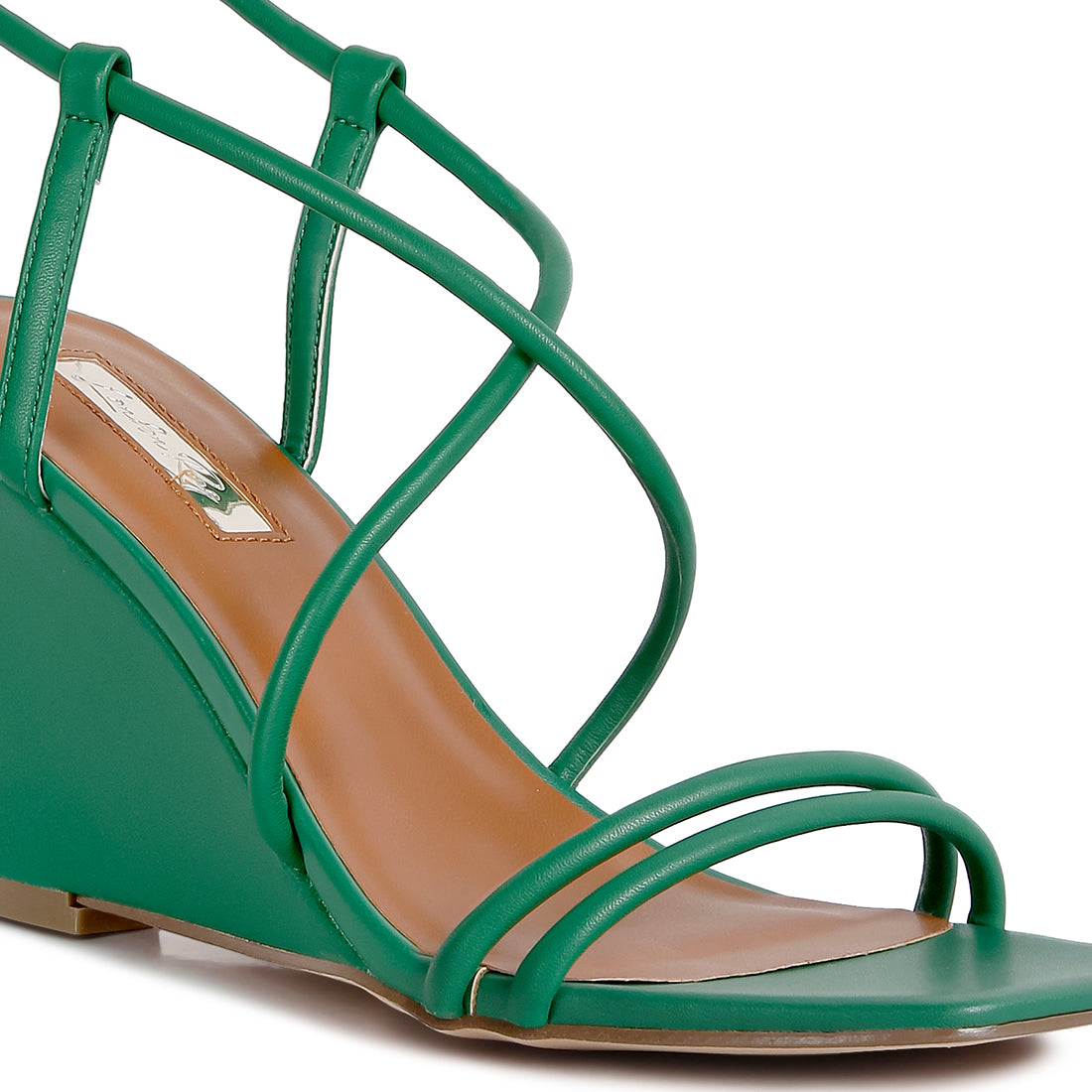 ankle strap wedge sandals#color_green