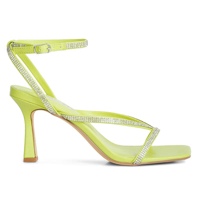 diamante mid heel sandal#color_green