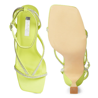 diamante mid heel sandal#color_green