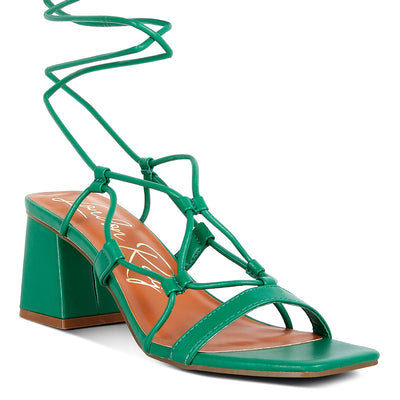 lace up block heeled sandal#color_green