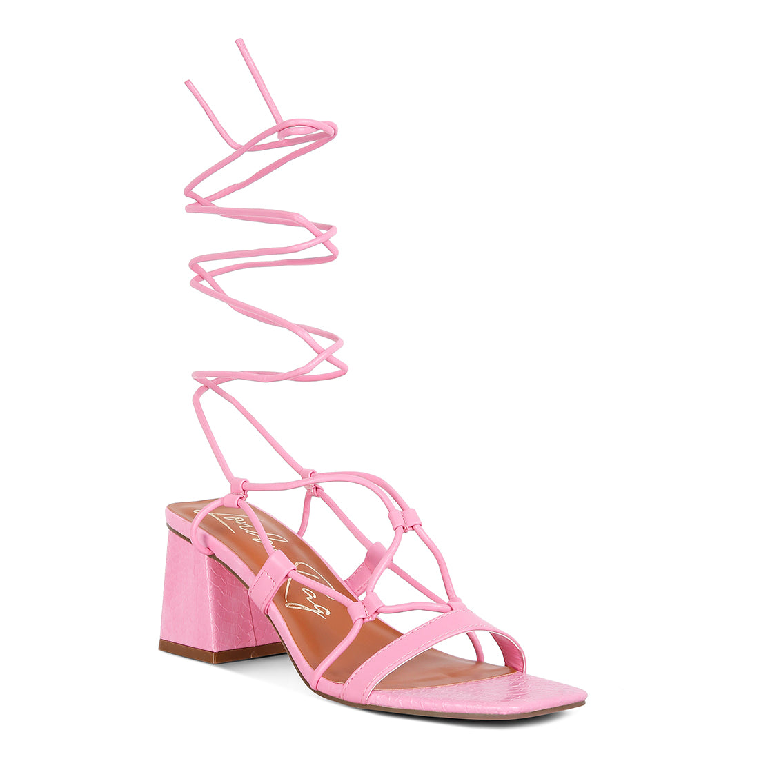 lace up block heeled sandal#color_pink