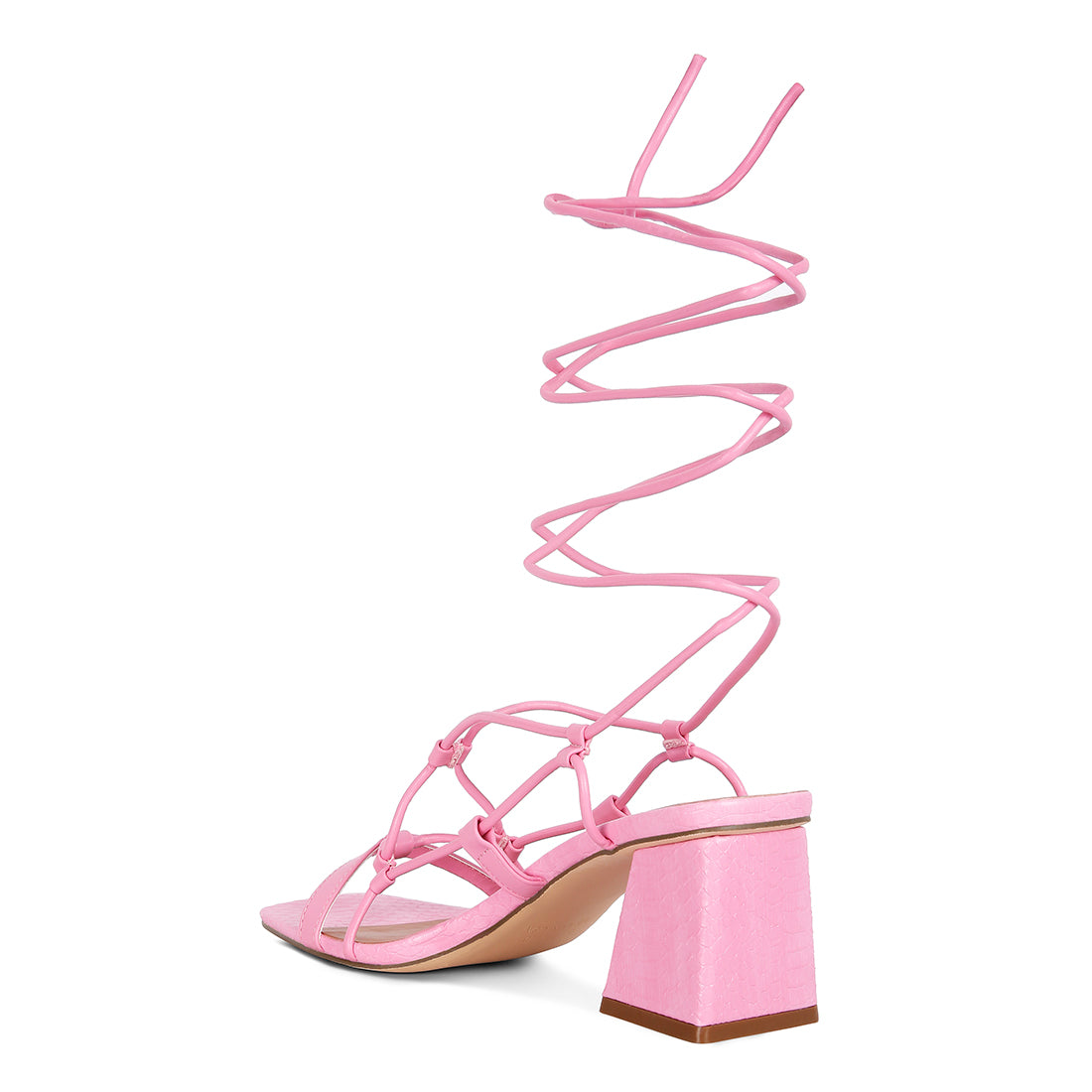lace up block heeled sandal#color_pink