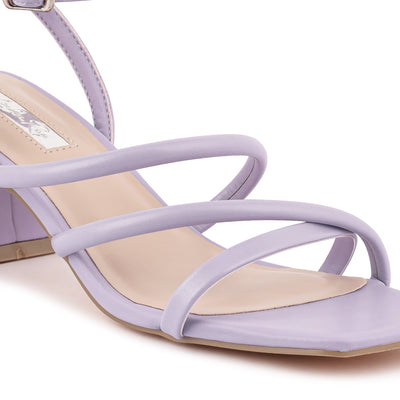 Lilac Mid Block Heel Casual Sandals