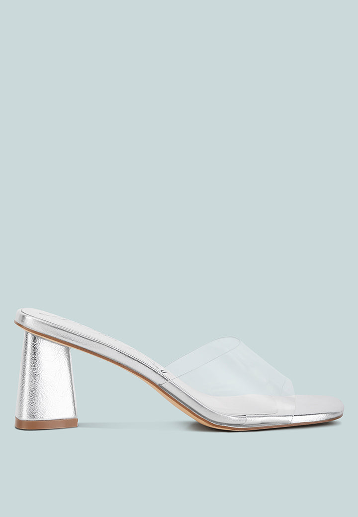 women clear flirt clear strap slip on heels#color_silver