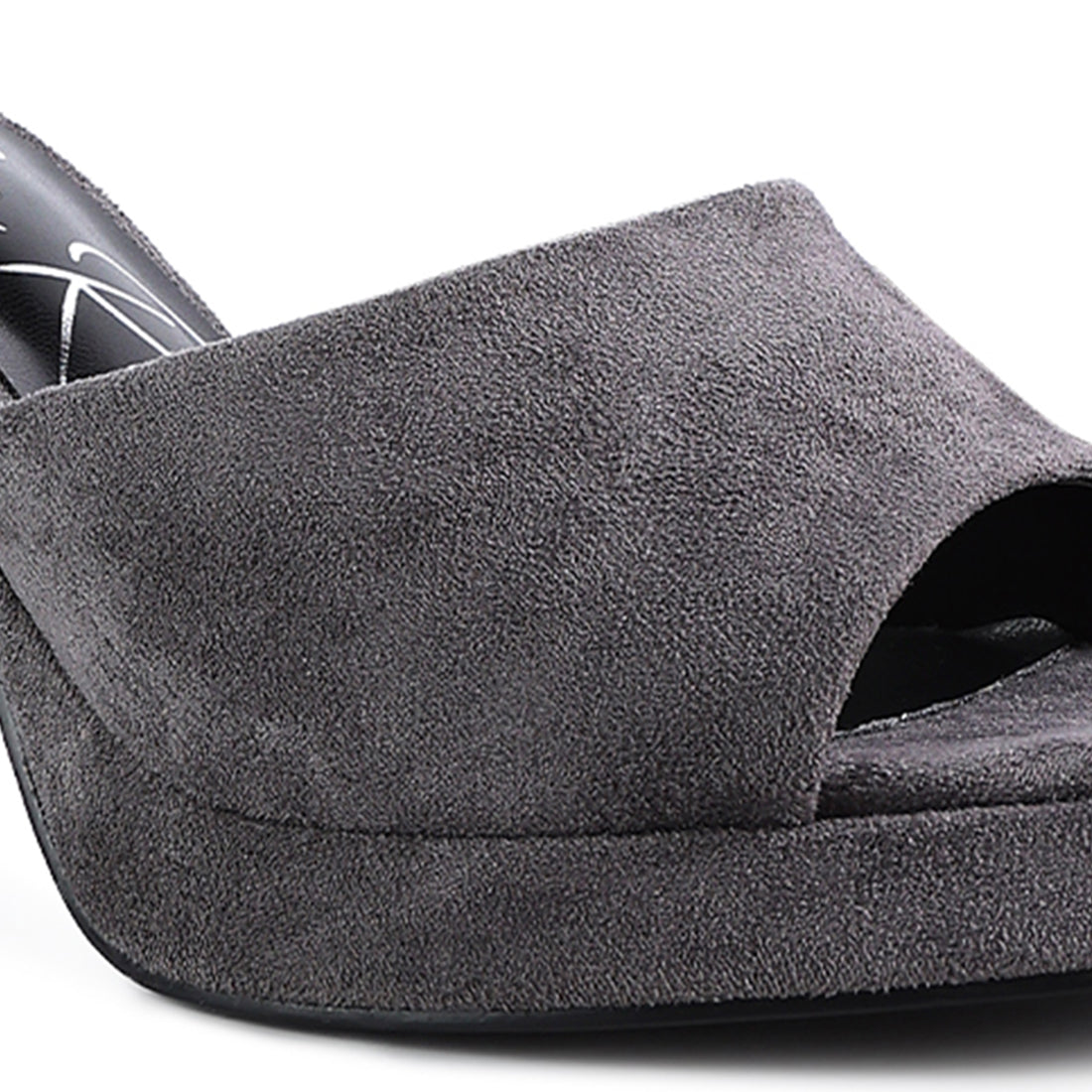 Grey Mid Heel Classic Sandals