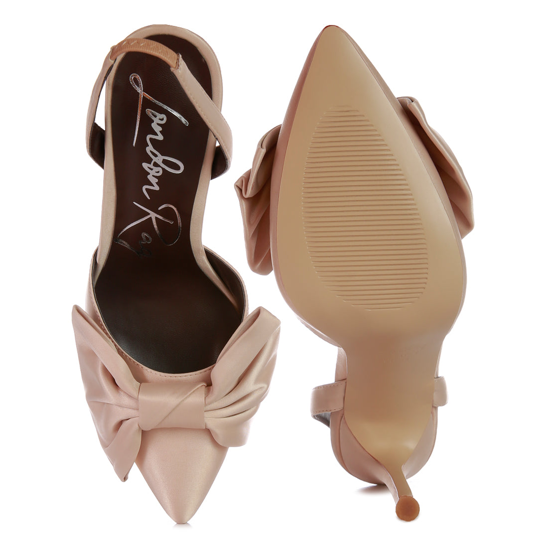 smitten high heeled bow slingback sandals#color_latte