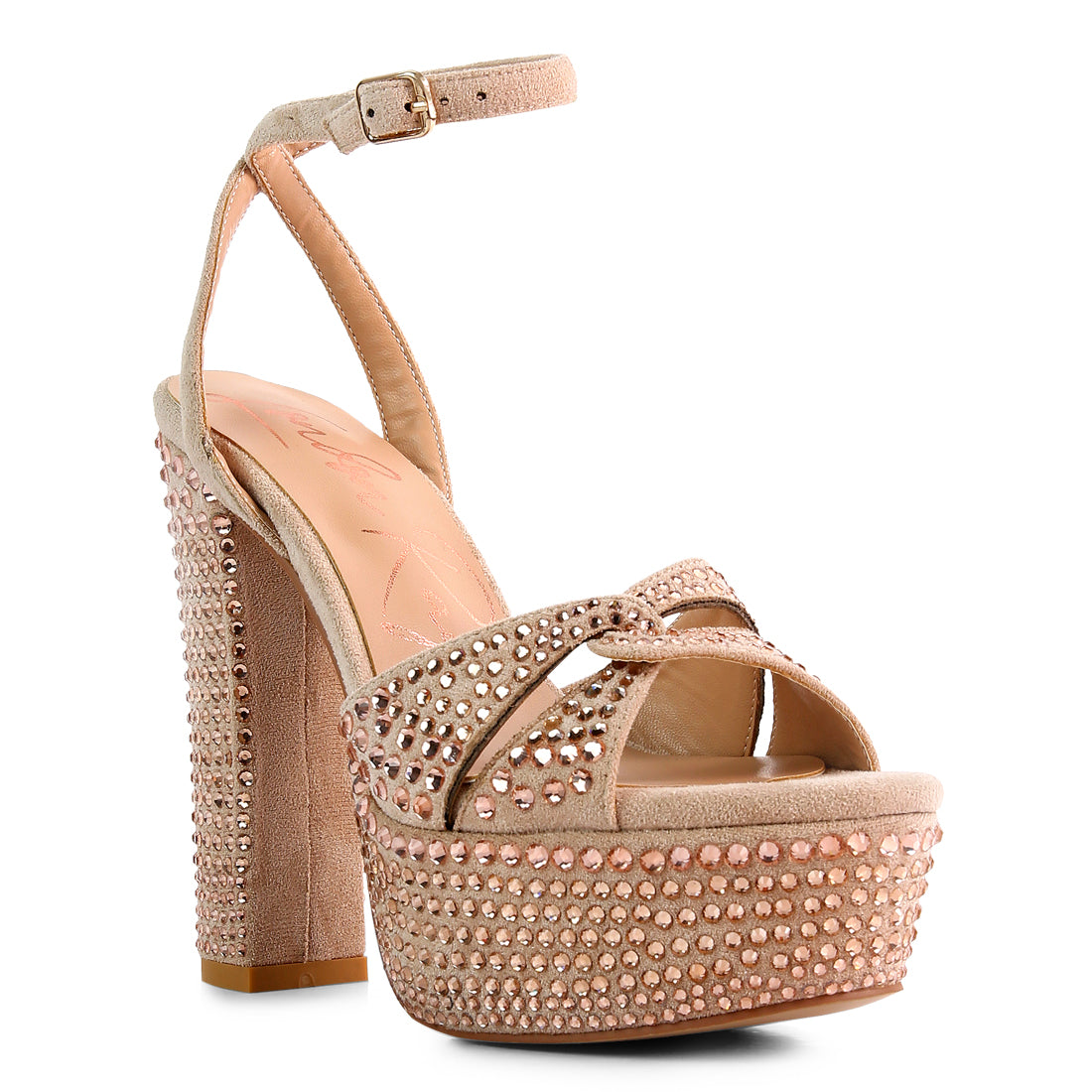 bellini diamante  high block heeled sandals#color_beige