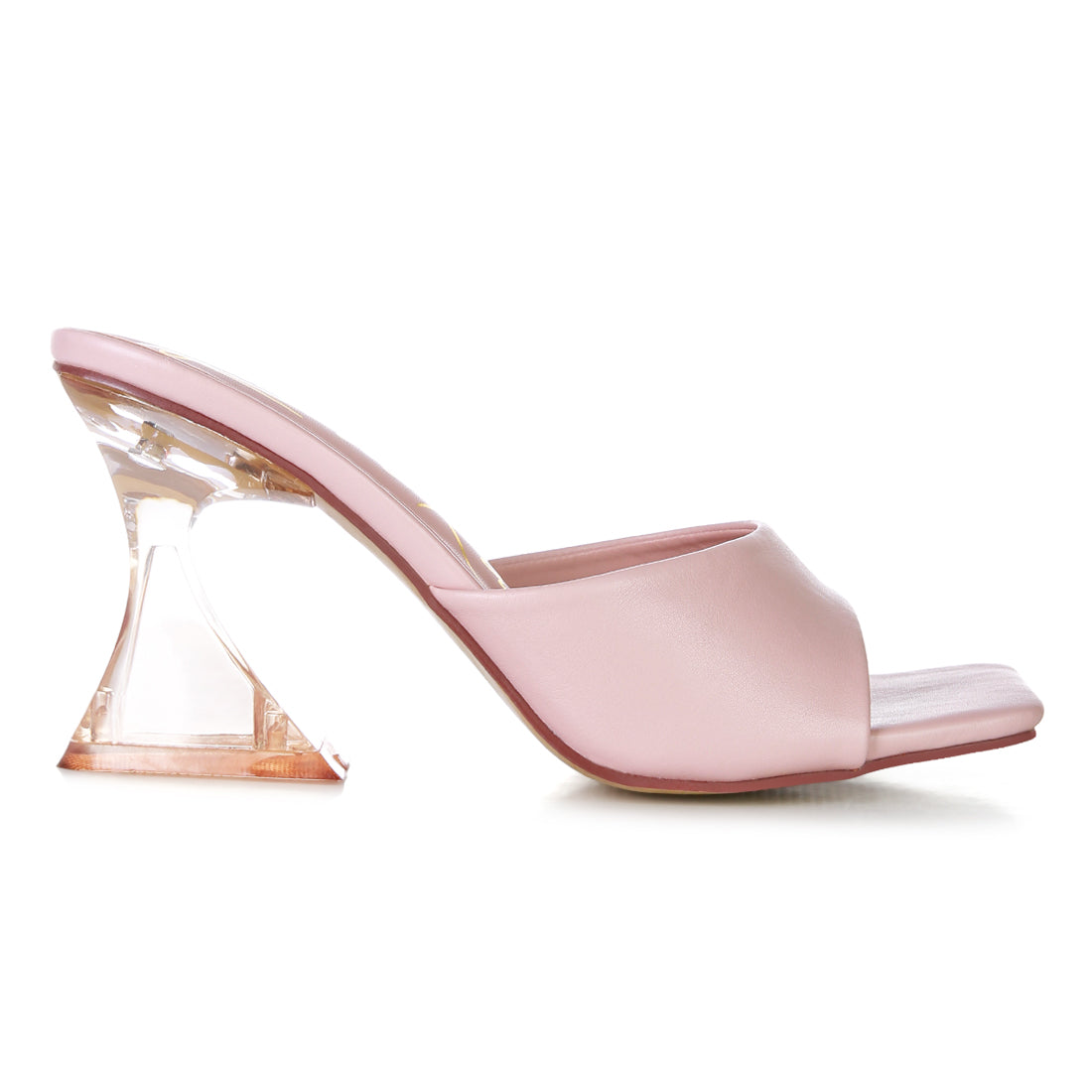 Pink Clear Spool Heeled Sandal