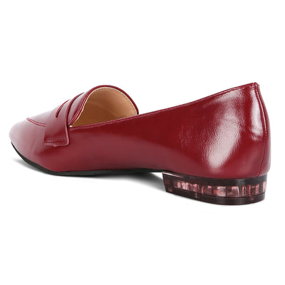 flat formal loafers#color_red