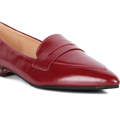 flat formal loafers#color_red