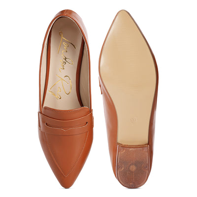 flat formal loafers#color_tan