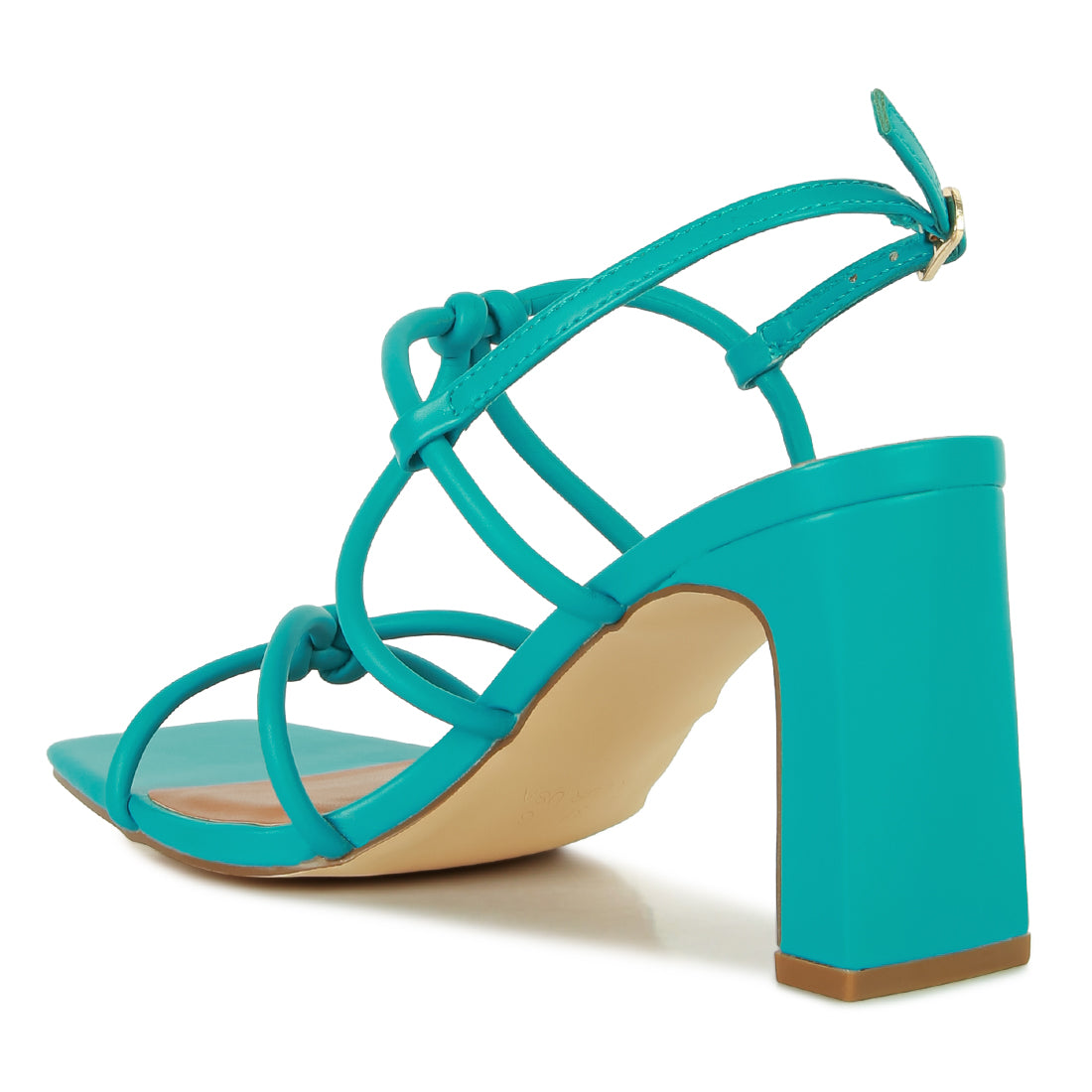 kralor knotted strap mid heel sandal#color_teal
