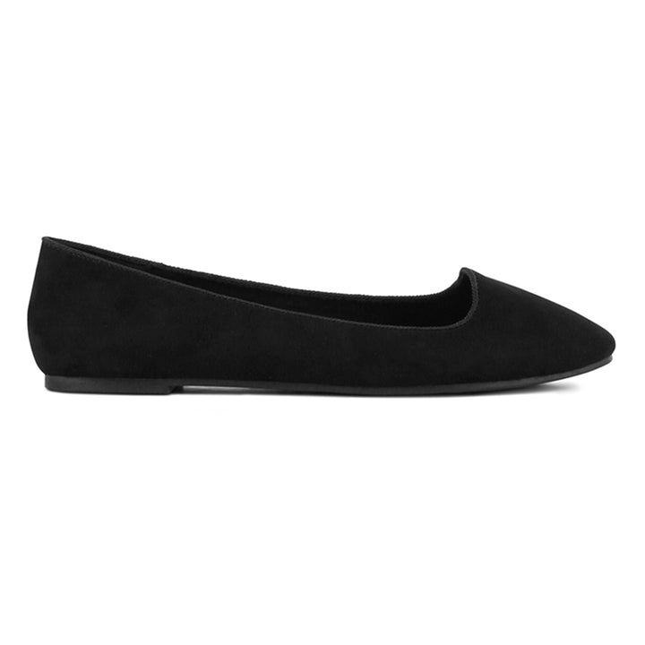 Black Microfiber Casual Ballerinas