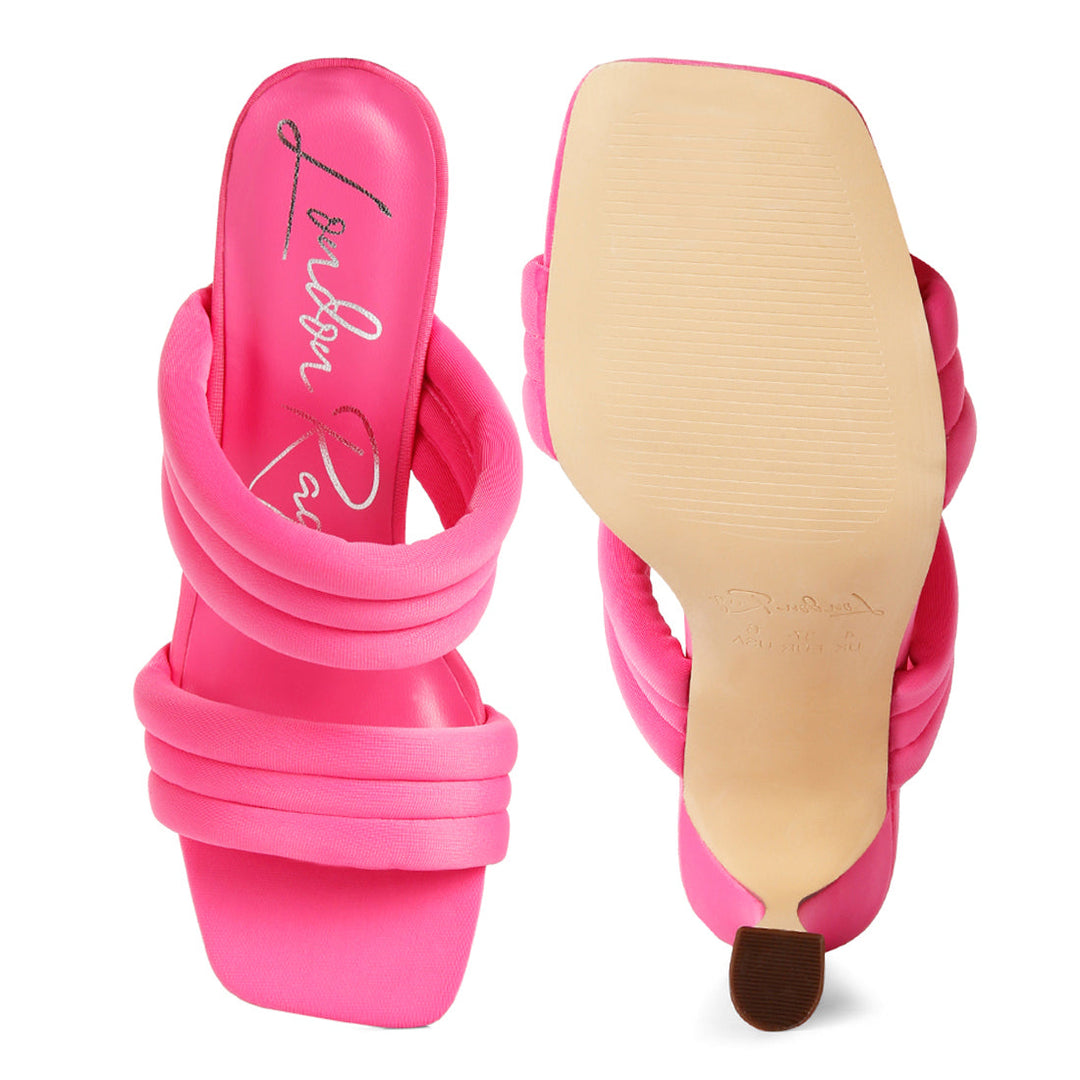 quilted straps spool heeled sandals#color_fuchsia