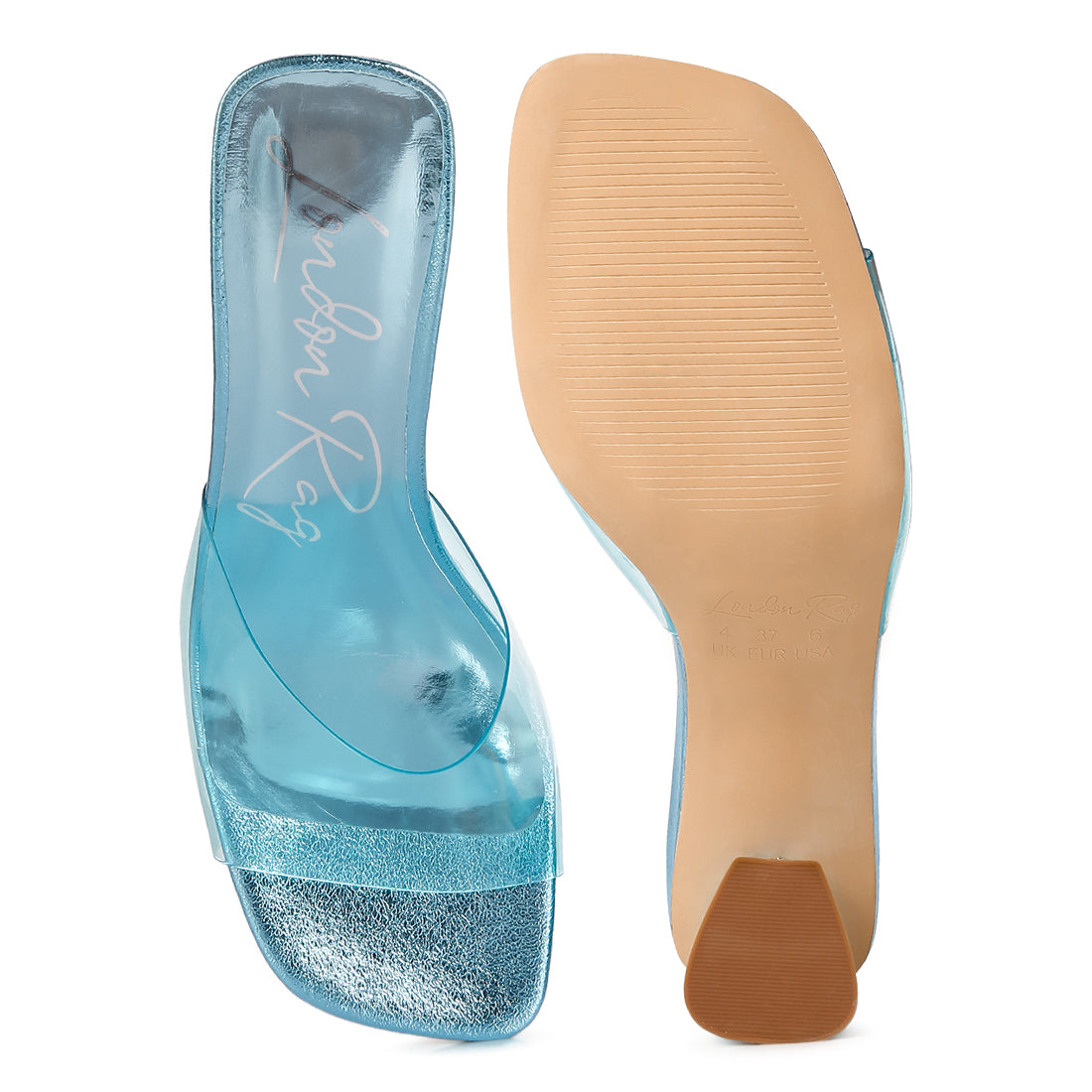 clear straps block heeled sandals#color_blue